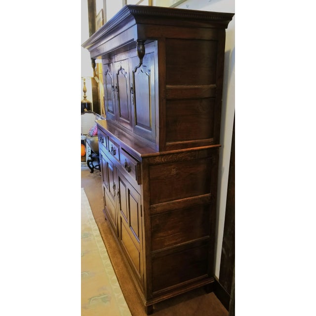 This gorgeous and sizable court cupboard has a lovely dark richness. Beautifully made, this is a statement piece for sure....