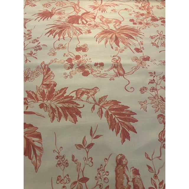 Textile 1990s Scalamandre "Ouistiti" Monkey Print Fabric in Red - 1 Yard For Sale - Image 7 of 10