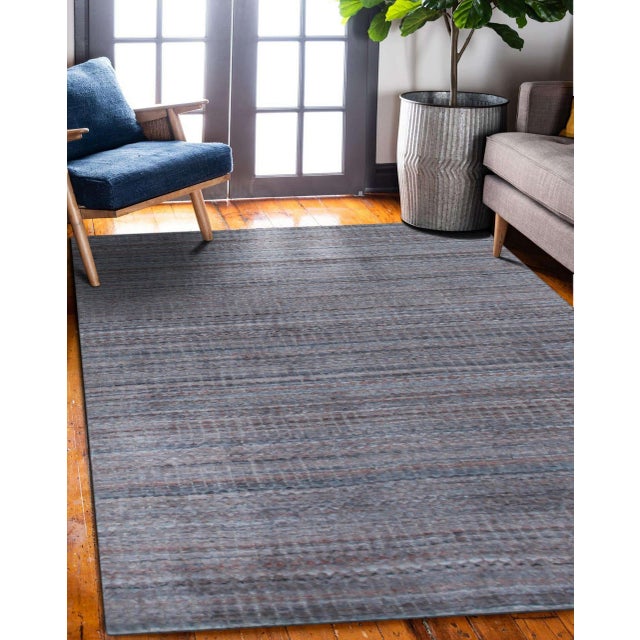 Charcoal 2x3 Radiant Chic Multicolor Solid Geometric Modern Handmade Wool Carpet Rug For Sale - Image 8 of 9