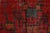 Textile 1960s Vintage Mid-Century Modern Rug in Red and Black, Distressed Deco Pattern For Sale - Image 7 of 8