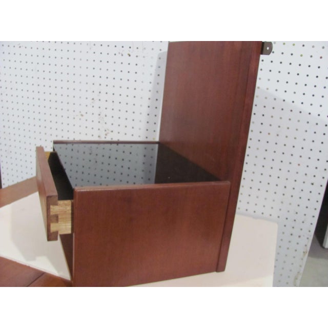 Hans J. Wegner for Getama Floating Nightstand in Teak Glass & Brass 1960s Signed For Sale - Image 10 of 13