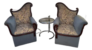 Two Mohair Fireside Art Deco Armchairs by James Mont Circa 1940 Featured in New York Times Magazine