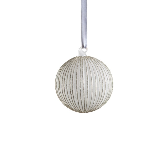 Enhance your holiday decor with these glass ball hanging ornaments. This set of ornaments features a sophisticated ribbed...