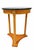 Elegant Empire-style round accent table featuring a substantial dark green marble top set over a warm wood-finished base....