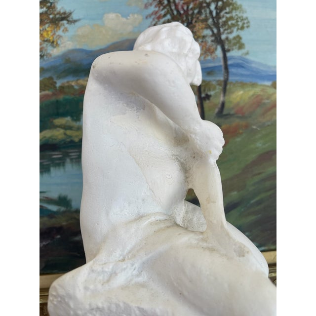 Vintage Plaster Nude Female Figurative Sculpture on Rock Formation - Mid-20th Century Classical Style For Sale - Image 4 of 10