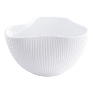 Organic Ribbed Ceramic Orchid Bowl For Sale