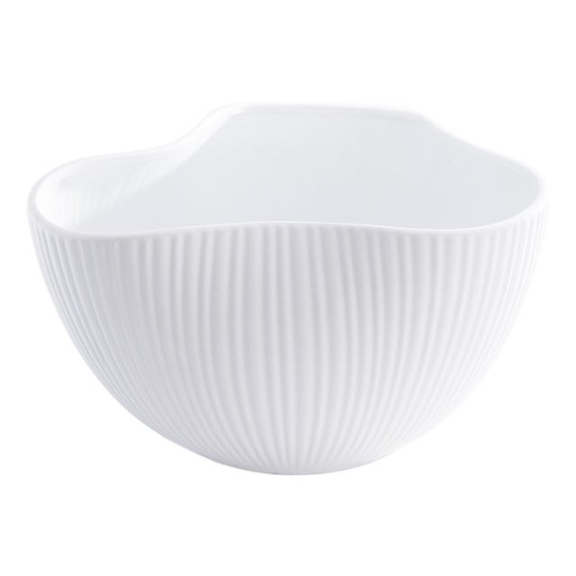 Organic Ribbed Ceramic Orchid Bowl For Sale