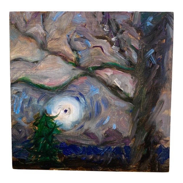 "Blue Moon", Contemporary, Night Landscape, Oil Painting, by Van Ness For Sale