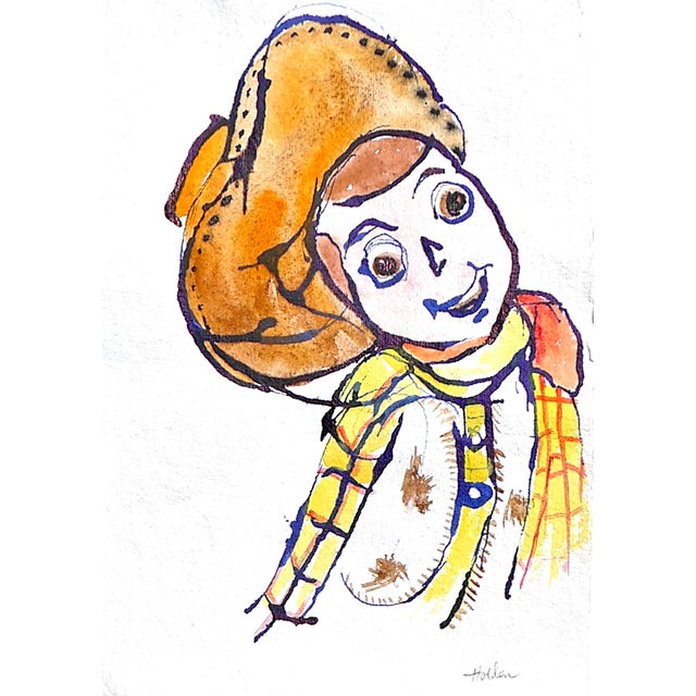 Contemporary "Lucky Luc" Contemporary Pop Art Style Watercolor Painting by Martha Holden For Sale - Image 3 of 6