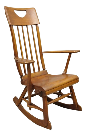 Vintage Sikes Co Maple Wood American Colonial Style Rocker Rocking Chair (A)