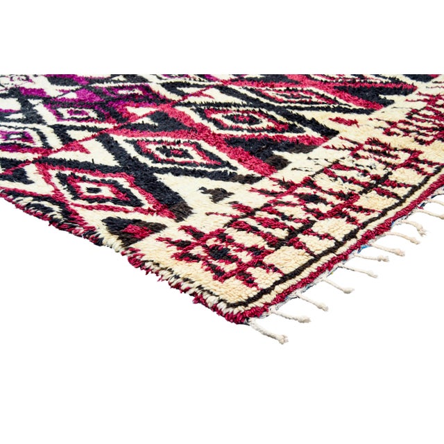 Mid 20th Century Vintage Moroccan Rug - 7'9'' X 5' For Sale - Image 9 of 13