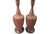 Laurel Lamp Company cork table lamps with long walnut necks. 6" D x 29"H to top of socket, working 3 way sockets.. No...