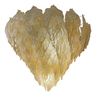 Golden Leaf Hanging Lamp with Seven Levels, 1950s For Sale
