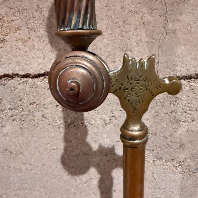 Brass Antique Brass Victorian Fire Poker Tool For Sale - Image 8 of 11