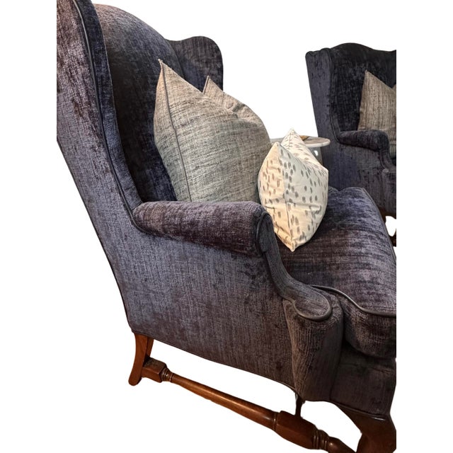 Newly Upholstered Kravetcouture & Houles Wingback Chair Set of 2 For Sale In Saint Louis - Image 6 of 6