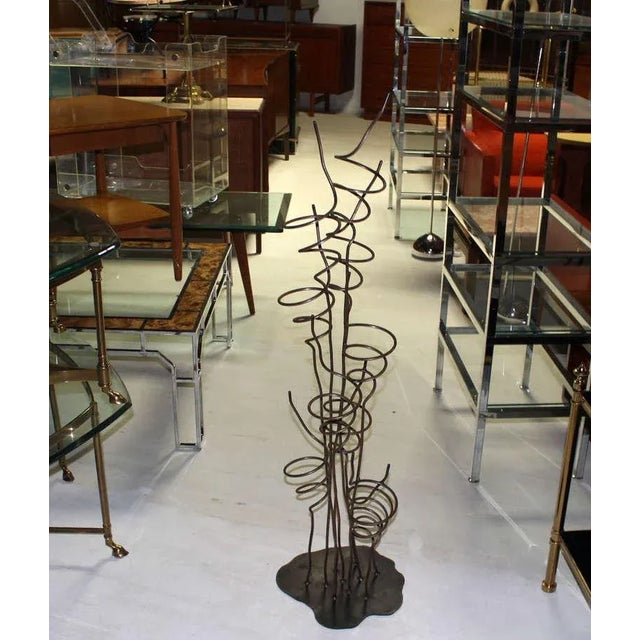 1990s Vintage Wrought Iron Sculptural Tree Wine Rack For Sale - Image 9 of 11