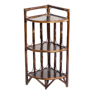Corner Shelf in Bamboo, 1960s For Sale