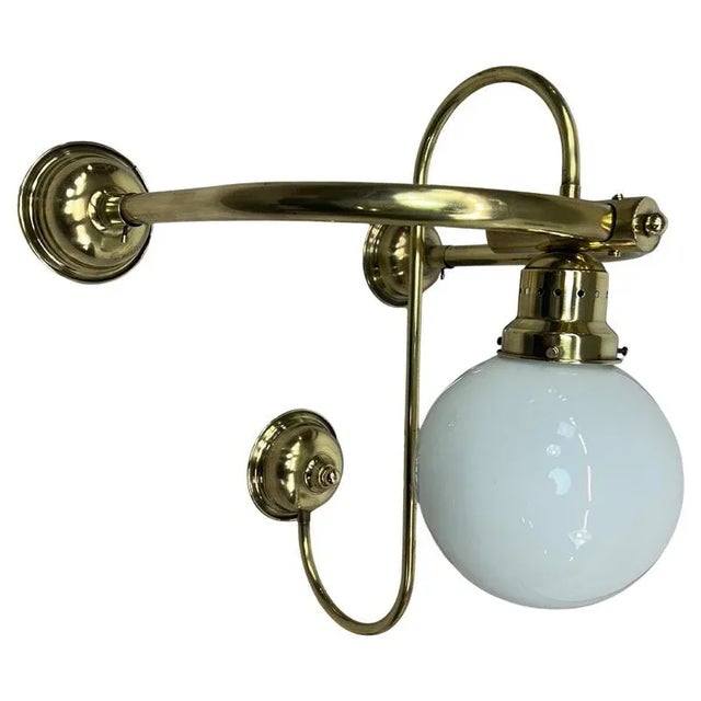 Large Art Deco Brass Wall Lamp, 1930s For Sale - Image 10 of 10
