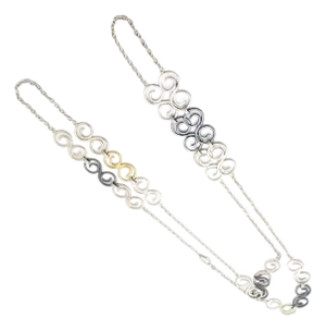 Late 20th Century Gurhan 24k Yellow Gold Sterling Silver Long Curl Necklace