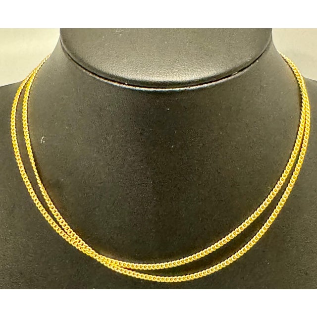 Modern Vintage 14k Solid Yellow Gold Curb Link Chain , 6.6 Gm , 22 Inch Long For Sale - Image 3 of 8