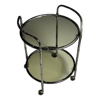 Faux Bamboo Serving Trolley, 1980s For Sale