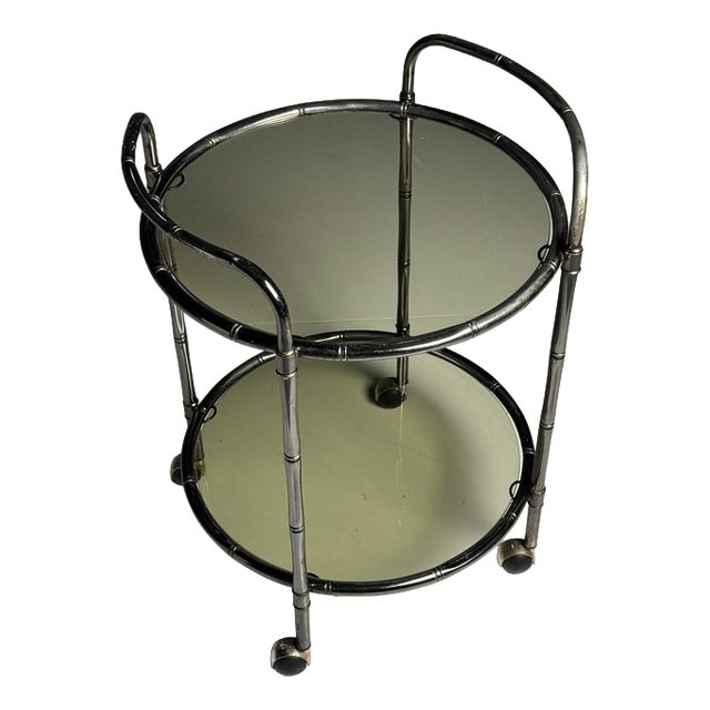 Faux Bamboo Serving Trolley, 1980s For Sale