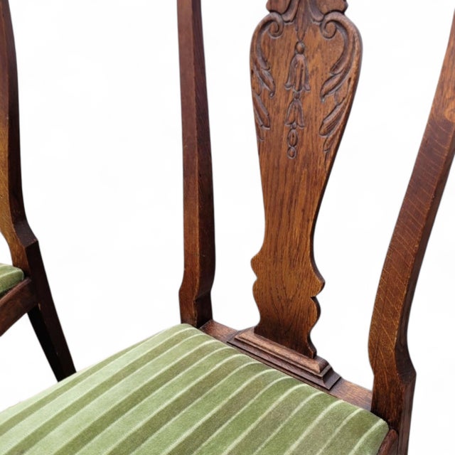 Wood Antique English Carved Mahogany Dining Chairs, 1880s, Set of 4 For Sale - Image 7 of 13