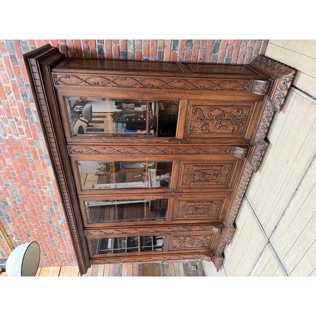 Large Oak Pharmacy Display Case For Sale - Image 9 of 18