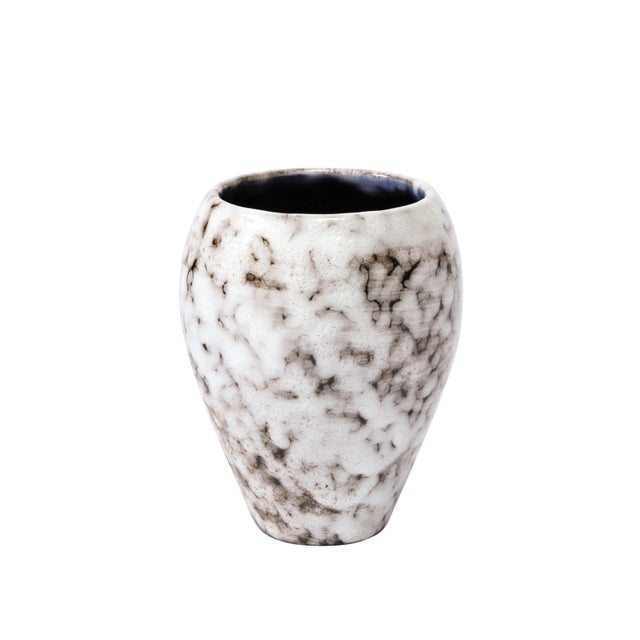 Mid-Century Modernist White and Earth Toned Ceramic Vase For Sale - Image 10 of 10