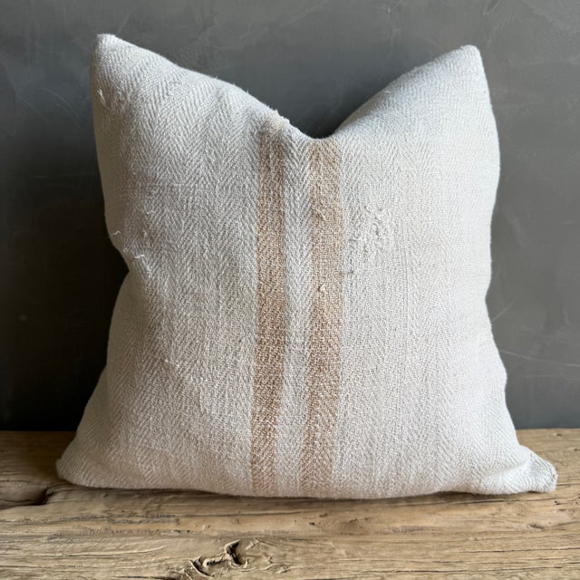 17" x17" Includes Insert Color: Oatmeal / flax / dijon / honey A truly one-of-a-kind pillow, thoughtfully handcrafted from...