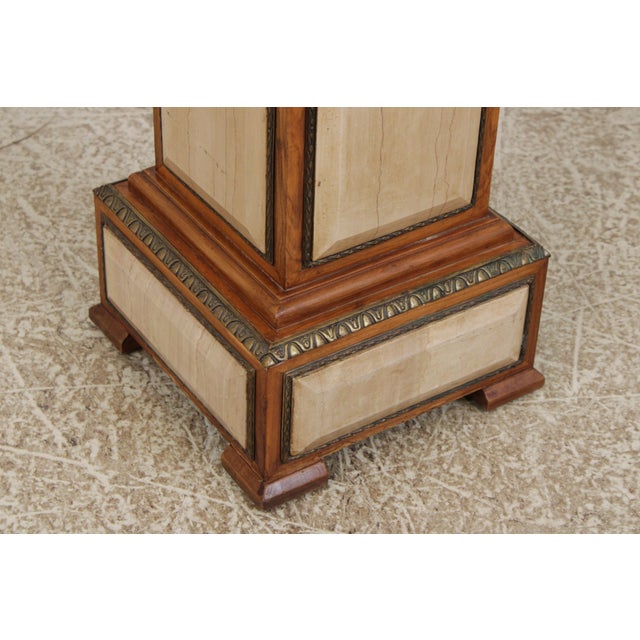 Pair Vintage Marble Panel Neoclassical Pedestals For Sale - Image 9 of 15