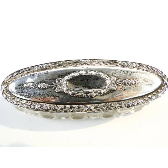 Crystal and Silver Toothpick Holder, United Kingdom, 1930s, in Very Good conditions. Designed 1920 to 1949