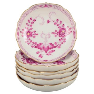 Pink Indian Caviar Bowls from Meissen, Set of 6 For Sale