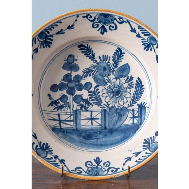 18th Century Dutch Delftware Blue and White Floral Plates, Set of 4 For Sale - Image 6 of 18