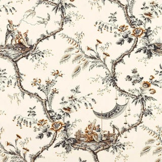 Zoffany Emperors Musician Fabric in Charcoal - a Sample For Sale