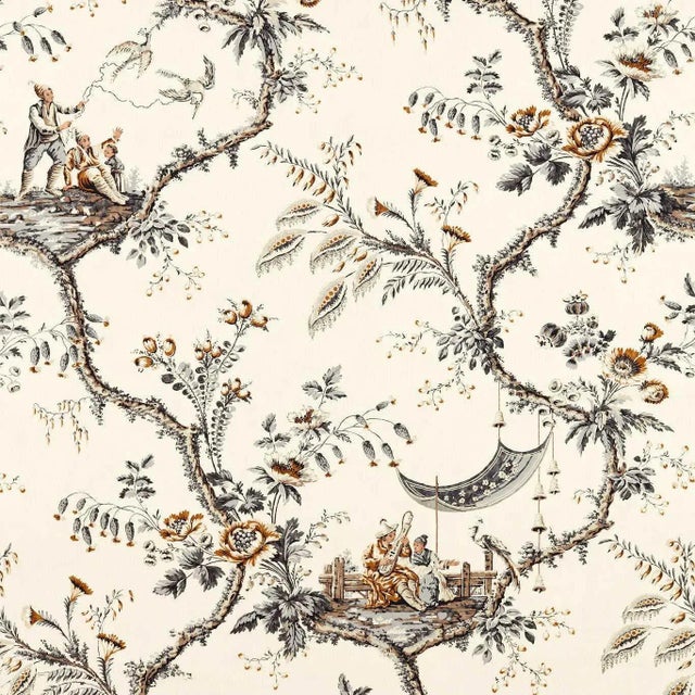Zoffany Emperors Musician Fabric in Charcoal - a Sample For Sale