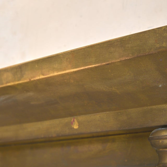 Mid 20th Century Vintage Italian Neoclassical Brass Wall Mirror For Sale - Image 5 of 10