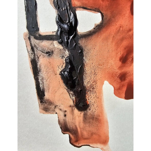 2020s 16.5" by 20.5" Abstract Figurative Primitivist Original Painting For Sale - Image 5 of 6