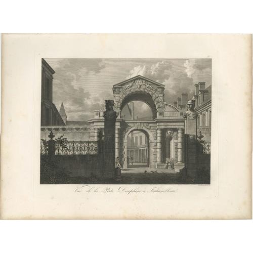Louis-Pierre Baltard, Antique Fontainebleau Porte Dauphine View, 1803, Print For Sale - Image 3 of 9
