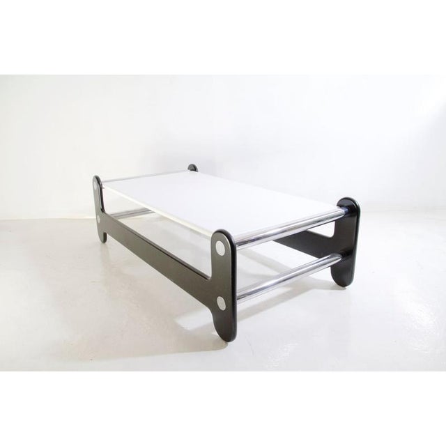 Black and White Coffee Table in Lacquered Wood and Chrome, Italy, 1970s For Sale - Image 6 of 9