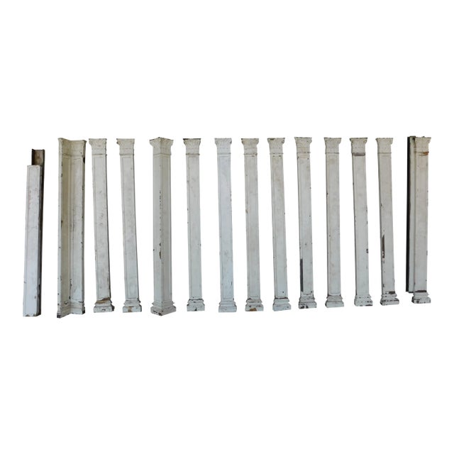 Antique Bronze Greek Corinthian Style Flat Wall Columns 36"h For Sale