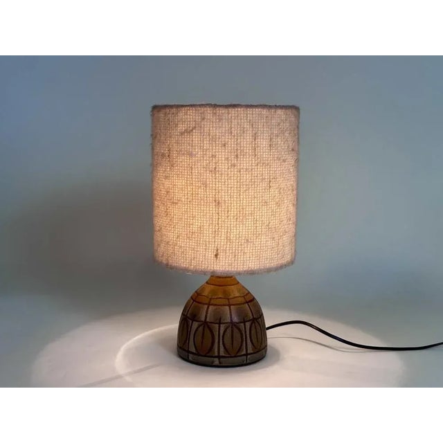 Textile Hand-Crafted Ceramic Art Vase Table Lamp by Cläre Zange & Karl-Heinz Löffler for Krösselbach Ceramic Workshop, Germany, 1960s For Sale - Image 7 of 13