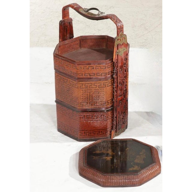 Chinese Late 19th Century Chinese Wedding Basket SideTable For Sale - Image 3 of 5