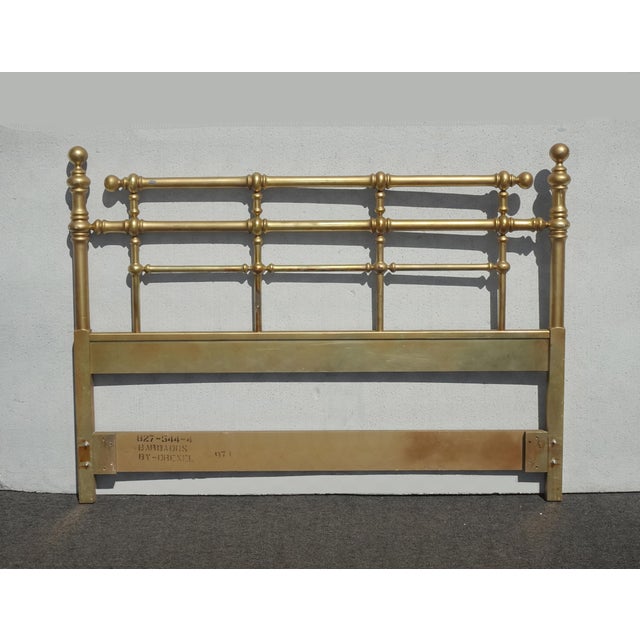 1980s Vintage Drexel Hollywood Regency Gold Queen Headboard by Drexel For Sale - Image 5 of 14