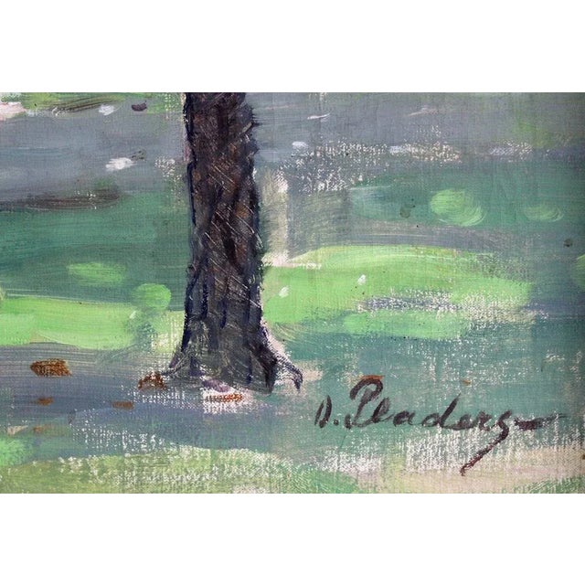 Rustic Otto Pladers, Country Yard in Spring, 20th Century, Oil on Canvas For Sale - Image 3 of 11
