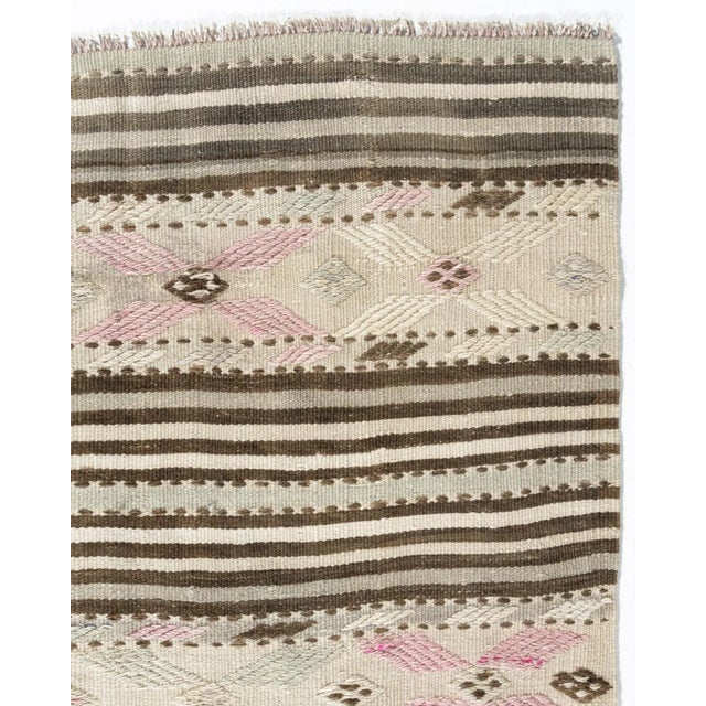 Tan Vintage Beige Turkish Kilim Area Rug 4ft 3in X 7ft 2in For Sale - Image 8 of 8