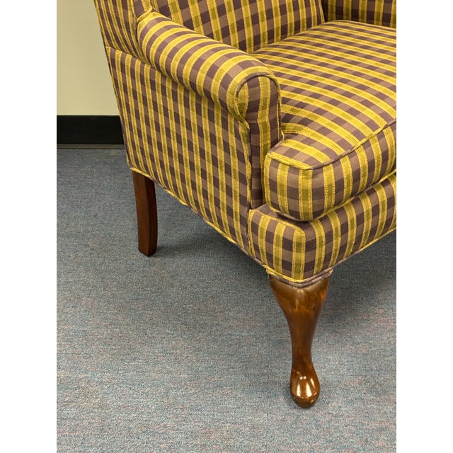 Late 20th Century Upholstered Wingback Chairs - A Pair For Sale - Image 11 of 12