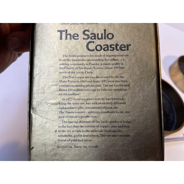 Black Mid-Century Natural Stone Wine and Drink Coasters from Saulo, Norway, 1960s, Set of 4 For Sale - Image 8 of 10