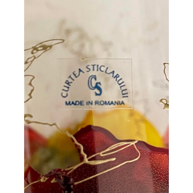 Vintage Curtea Sticlarului Hand Blown, Hand Painted Highball Glasses - Set of 6 For Sale - Image 10 of 10