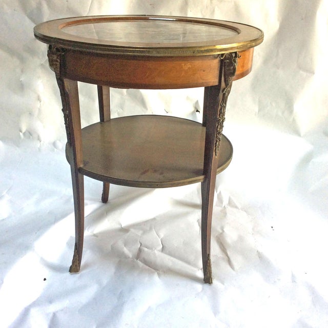 French Bronze & Marble Top Side Table Chairish